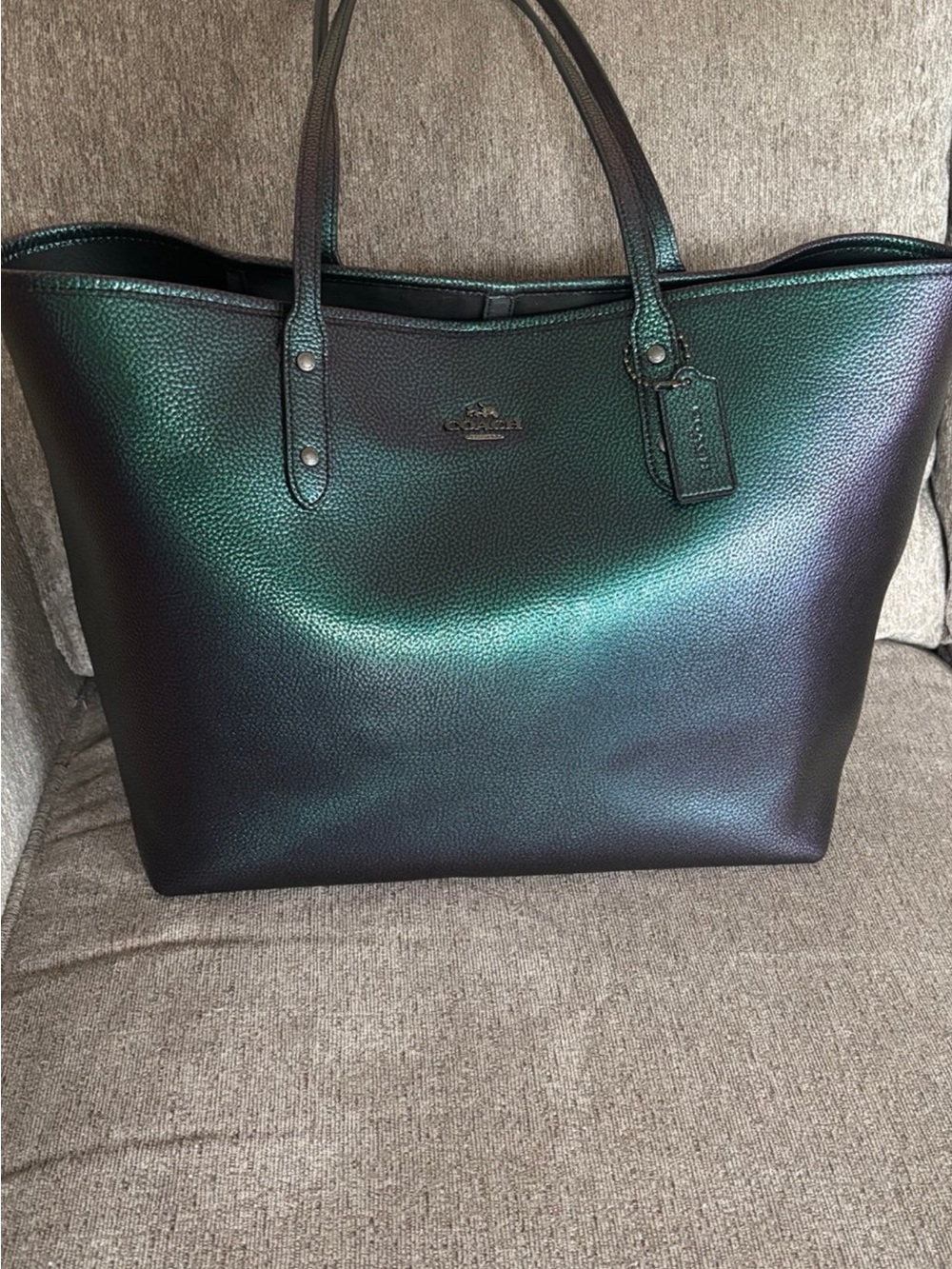 Coach Hologram Oil Slick Iridescent Mermaid Open City Tote 22550